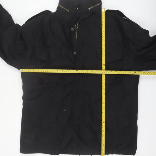 Brandit Men's Black 2XL Military Jacket with Full Zip Pockets