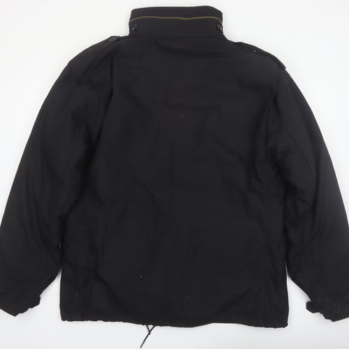 Brandit Men's Black 2XL Military Jacket with Full Zip Pockets