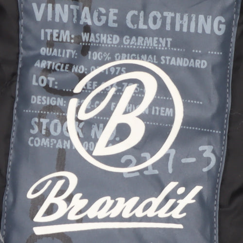 Brandit Men's Black 2XL Military Jacket with Full Zip Pockets