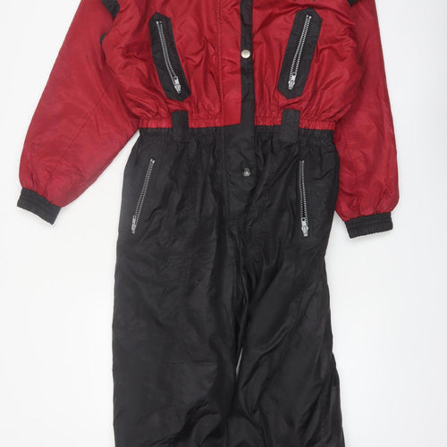 Nevada Skiwear Womens Red Black Ski Jumpsuit Size 16 Winter Snowsuit