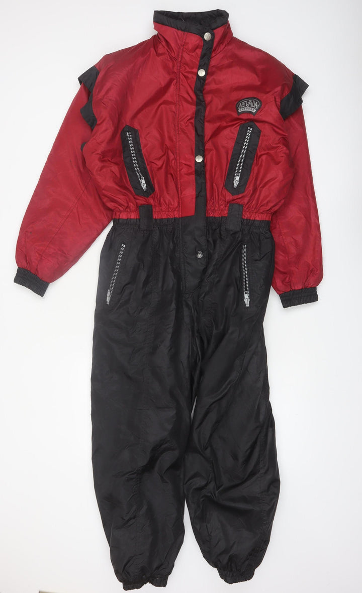 Nevada Skiwear Womens Red Black Ski Jumpsuit Size 16 Winter Snowsuit