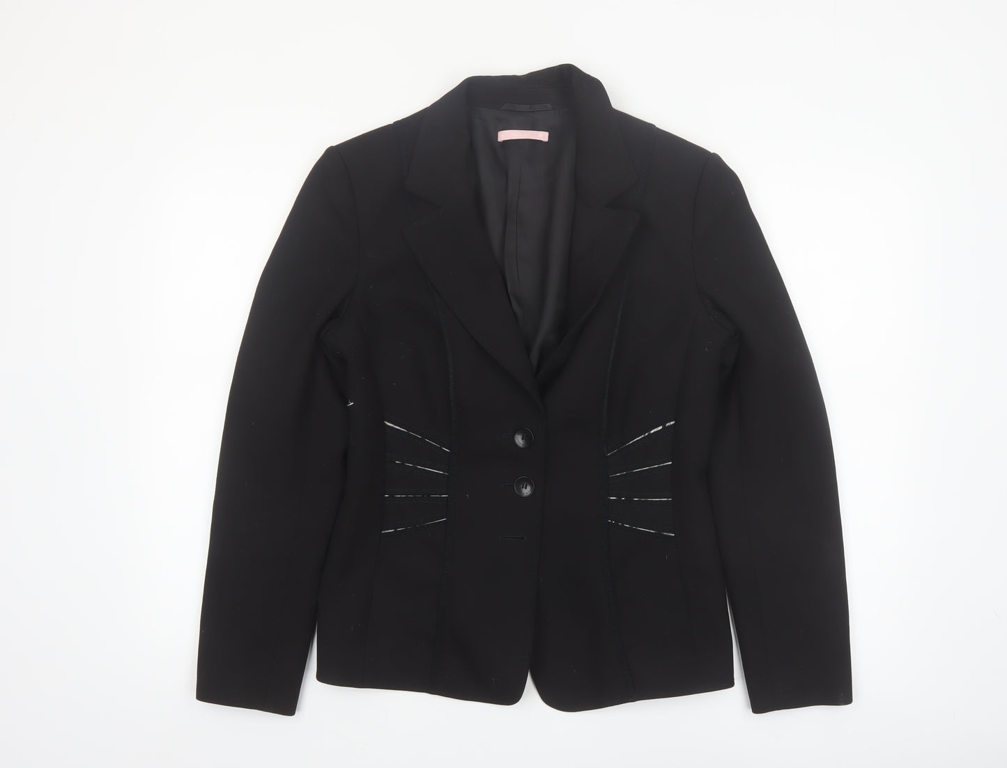 Basler Women's Black Size 12 Tailored Two-Button Blazer Jacket