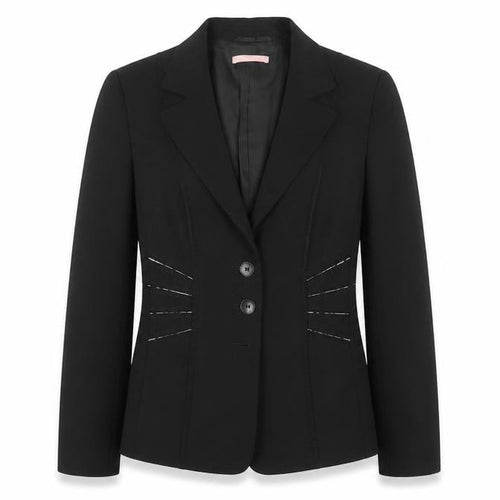 Basler Women's Black Size 12 Tailored Two-Button Blazer Jacket