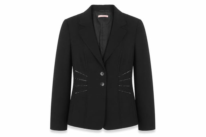 Basler Women's Black Size 12 Tailored Two-Button Blazer Jacket