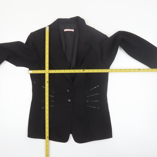 Basler Women's Black Size 12 Tailored Two-Button Blazer Jacket