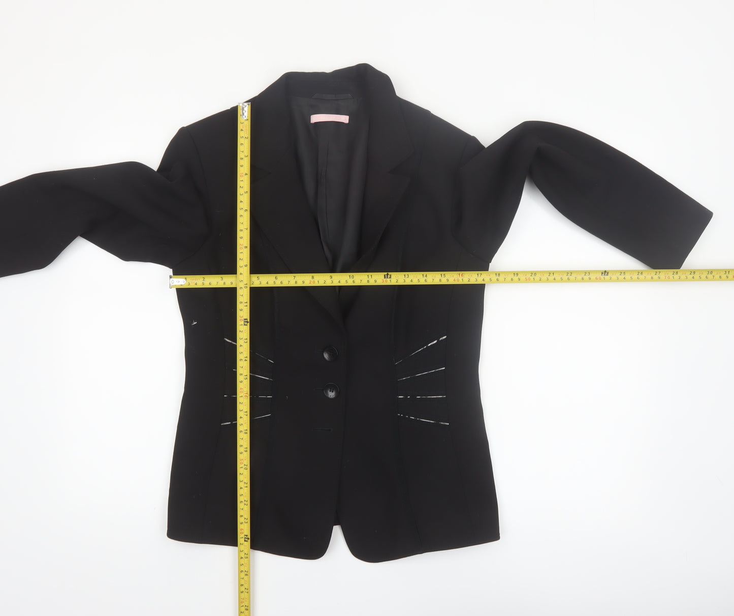 Basler Women's Black Size 12 Tailored Two-Button Blazer Jacket