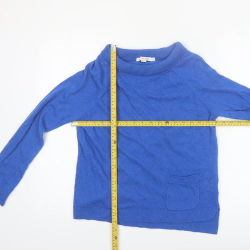 Boden Women's Blue Wool Blend Boat Neck Jumper Size 12