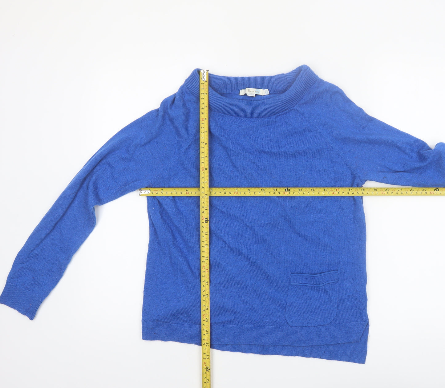 Boden Women's Blue Wool Blend Boat Neck Jumper Size 12