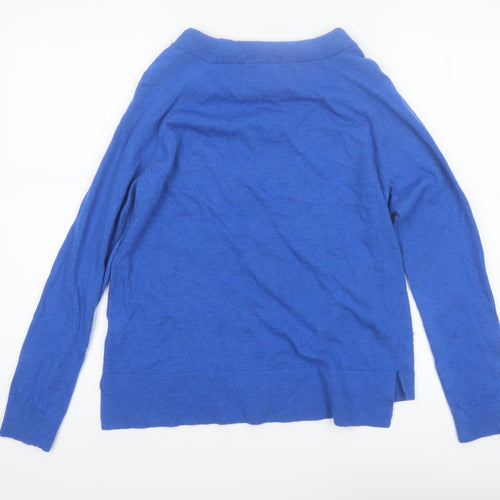 Boden Women's Blue Wool Blend Boat Neck Jumper Size 12