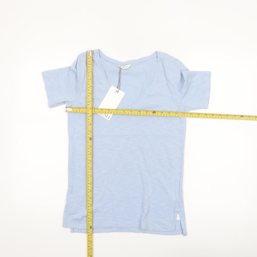 Hush Womens Blue 2XS V-Neck Cotton Short Sleeve T-Shirt