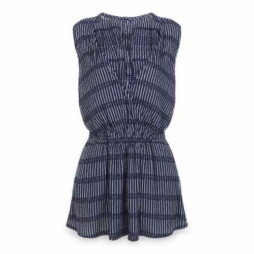Fat Face Women Blue Striped Sleeveless Tunic Blouse Size 12