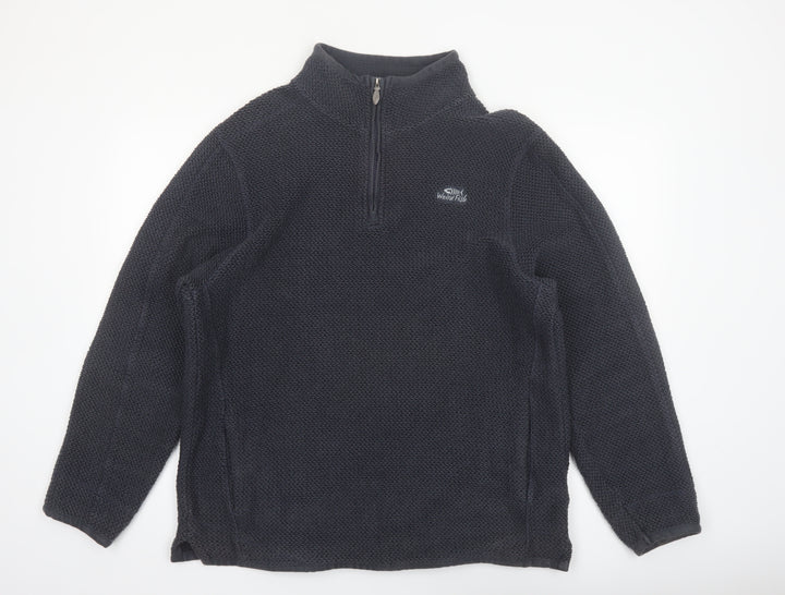 Weird Fish Men's Black XL 1/4 Zip Fleece Pullover Sweatshirt
