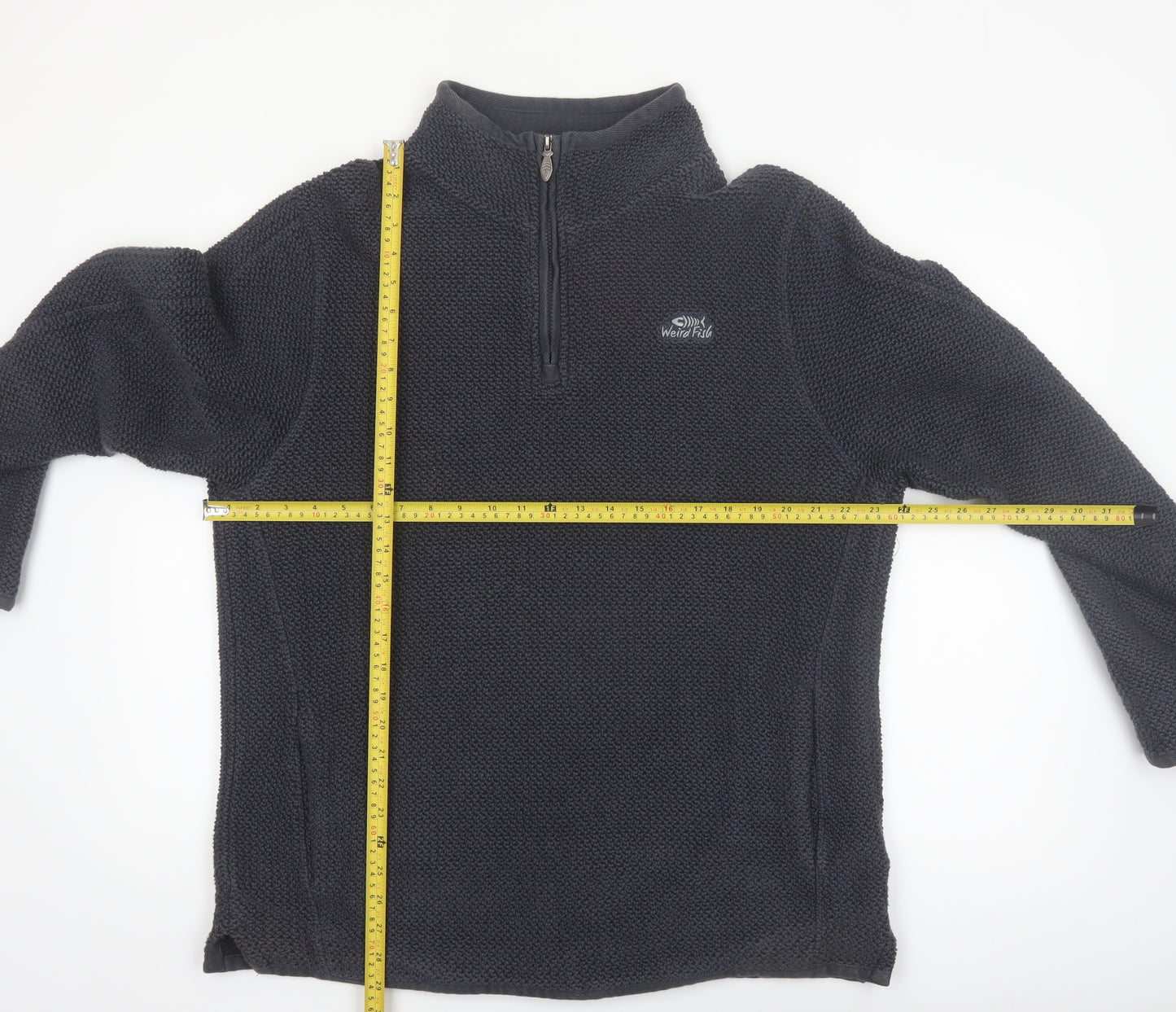 Weird Fish Men's Black XL 1/4 Zip Fleece Pullover Sweatshirt