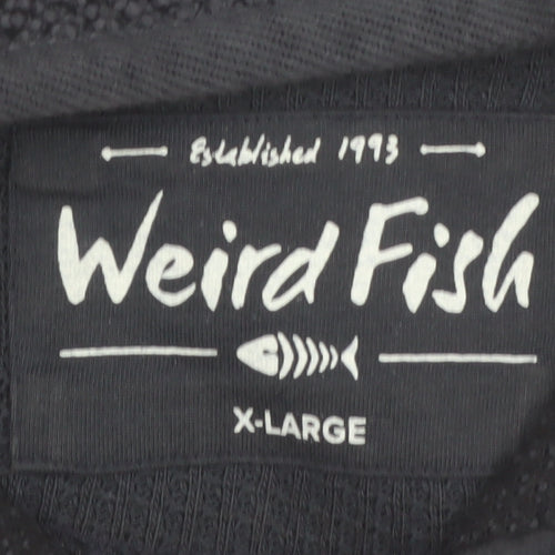 Weird Fish Men's Black XL 1/4 Zip Fleece Pullover Sweatshirt