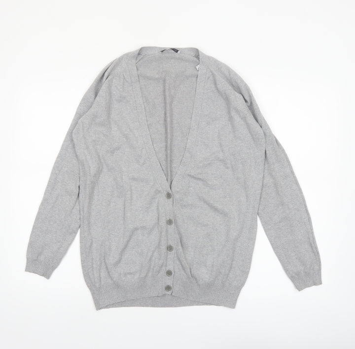 See by Chloé Women Grey Cotton Cardigan Size 8 Button Knitwear