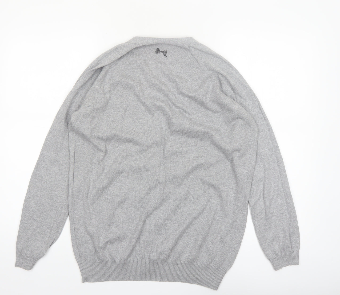 See by Chloé Women Grey Cotton Cardigan Size 8 Button Knitwear