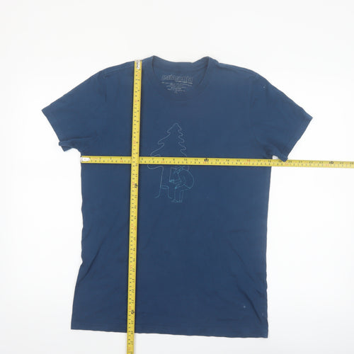 Patagonia Women Blue L Organic Cotton Short Sleeve T-Shirt