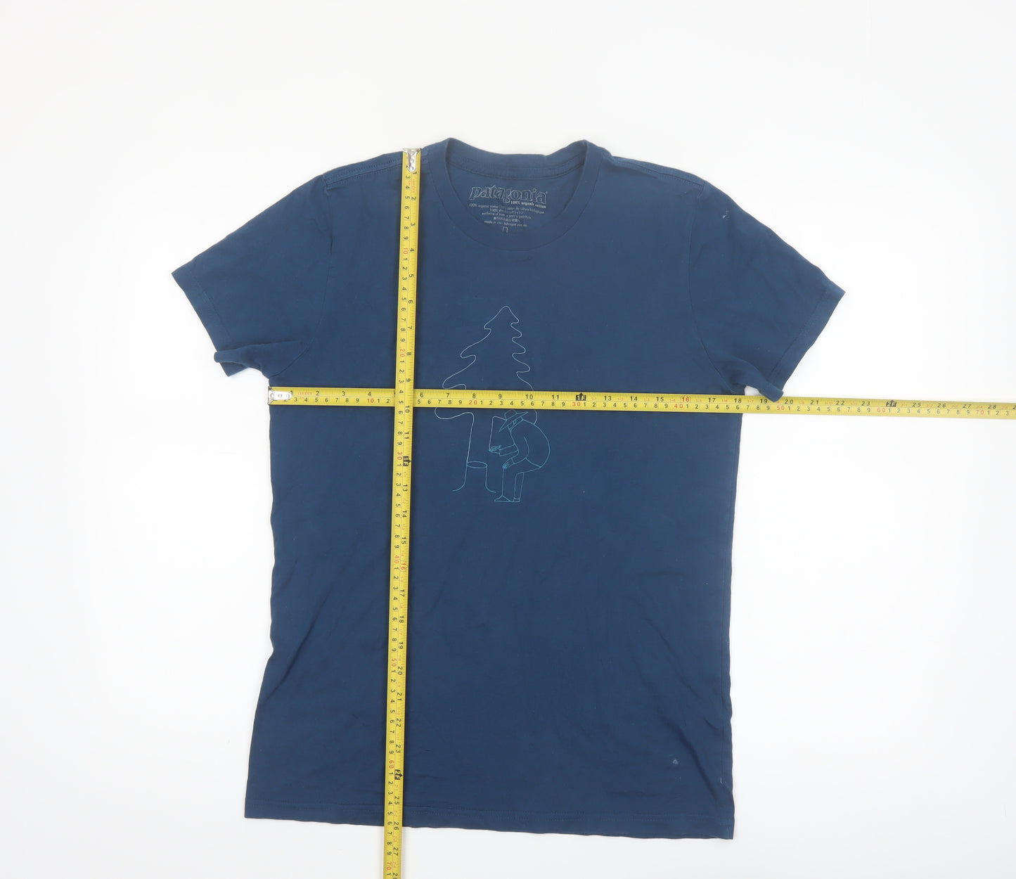 Patagonia Women Blue L Organic Cotton Short Sleeve T-Shirt