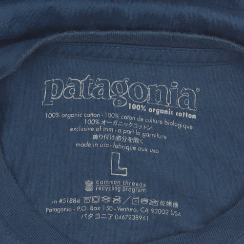 Patagonia Women Blue L Organic Cotton Short Sleeve T-Shirt