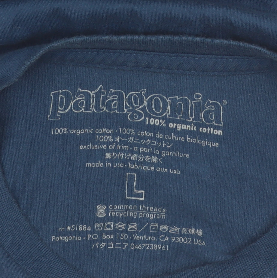 Patagonia Women Blue L Organic Cotton Short Sleeve T-Shirt