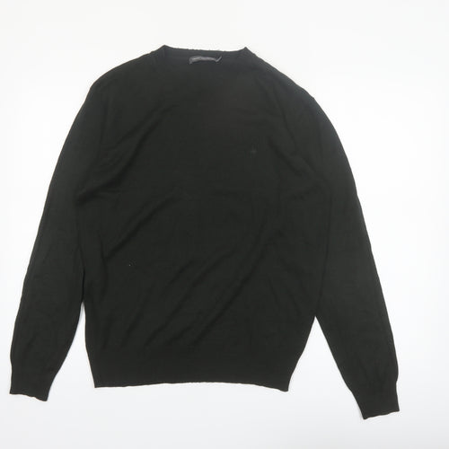 French Connection Men’s Black V-Neck Acrylic Jumper Size M