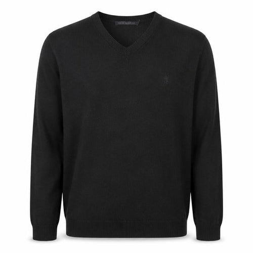French Connection Men’s Black V-Neck Acrylic Jumper Size M