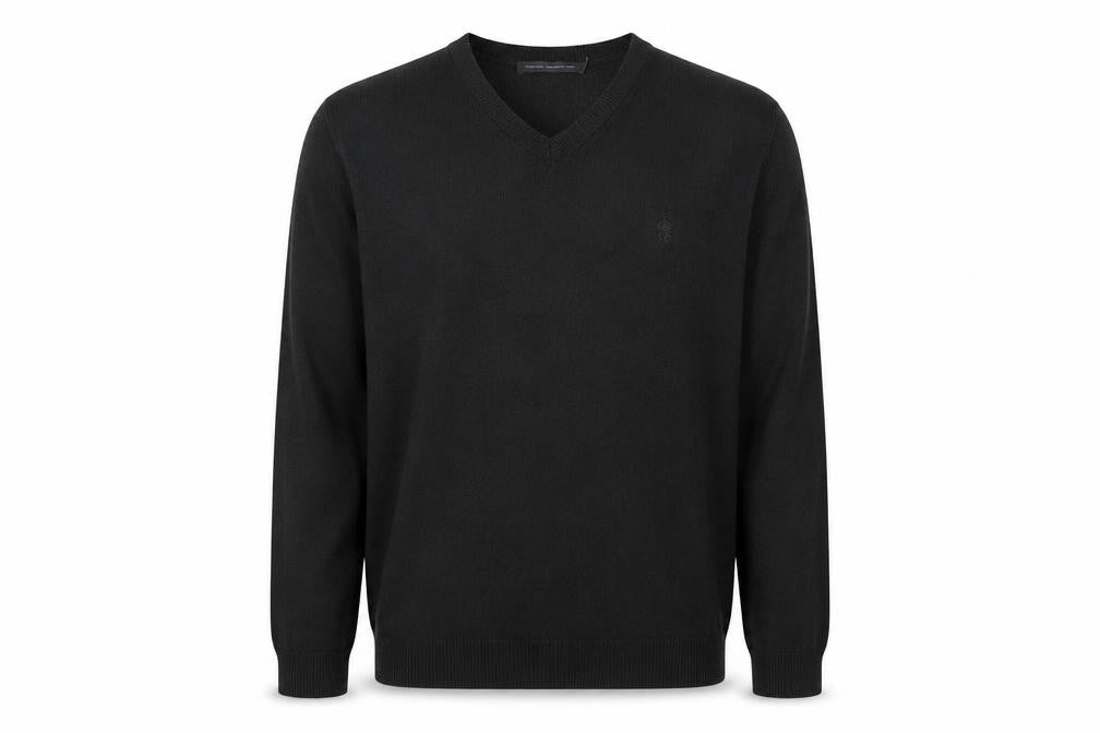 French Connection Men’s Black V-Neck Acrylic Jumper Size M