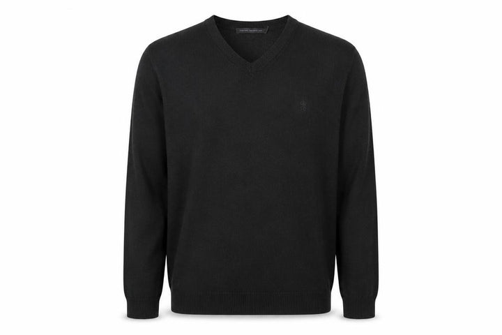 French Connection Men’s Black V-Neck Acrylic Jumper Size M