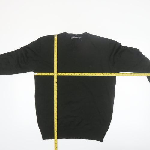 French Connection Men’s Black V-Neck Acrylic Jumper Size M