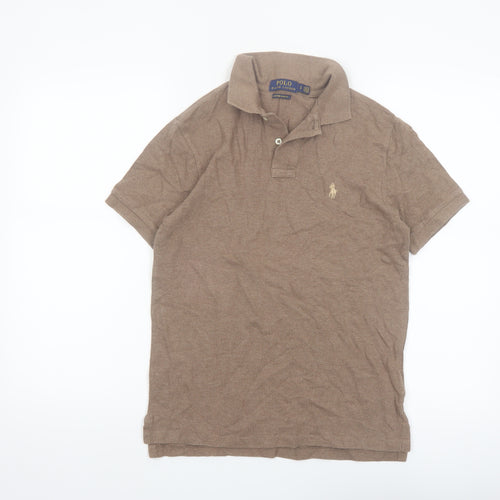 Ralph Lauren Men's Brown Slim Fit Polo Shirt Size S Cotton