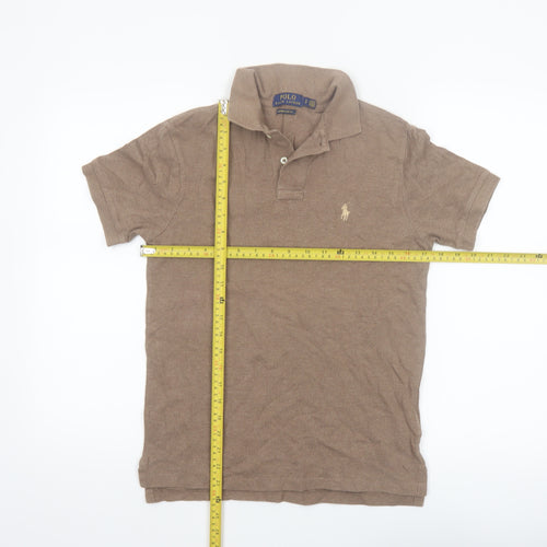 Ralph Lauren Men's Brown Slim Fit Polo Shirt Size S Cotton