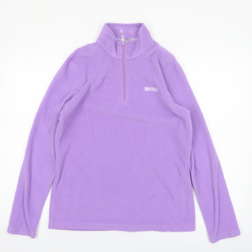 Regatta Women Purple 1/4 Zip Fleece Pullover Sweatshirt UK 10