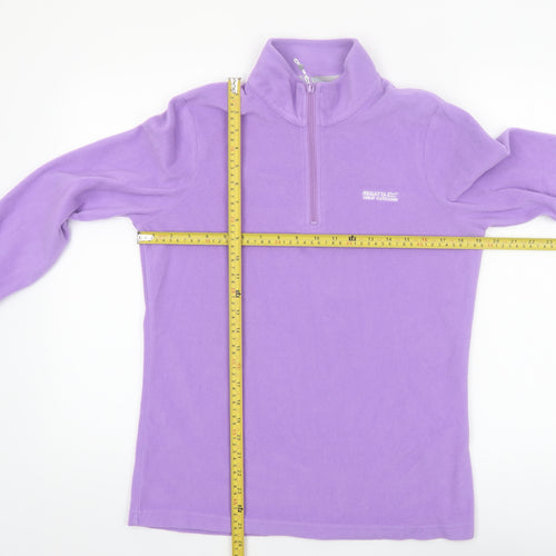 Regatta Women Purple 1/4 Zip Fleece Pullover Sweatshirt UK 10