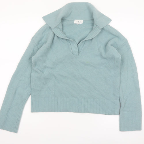 Lou & Grey Women's Green Collared Pullover Knit Jumper XS