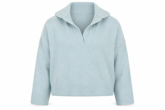 Front view of Lou & Grey Women's Green Collared Pullover Knit Jumper XS