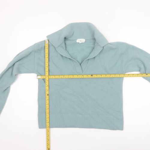 Lou & Grey Women's Green Collared Pullover Knit Jumper XS