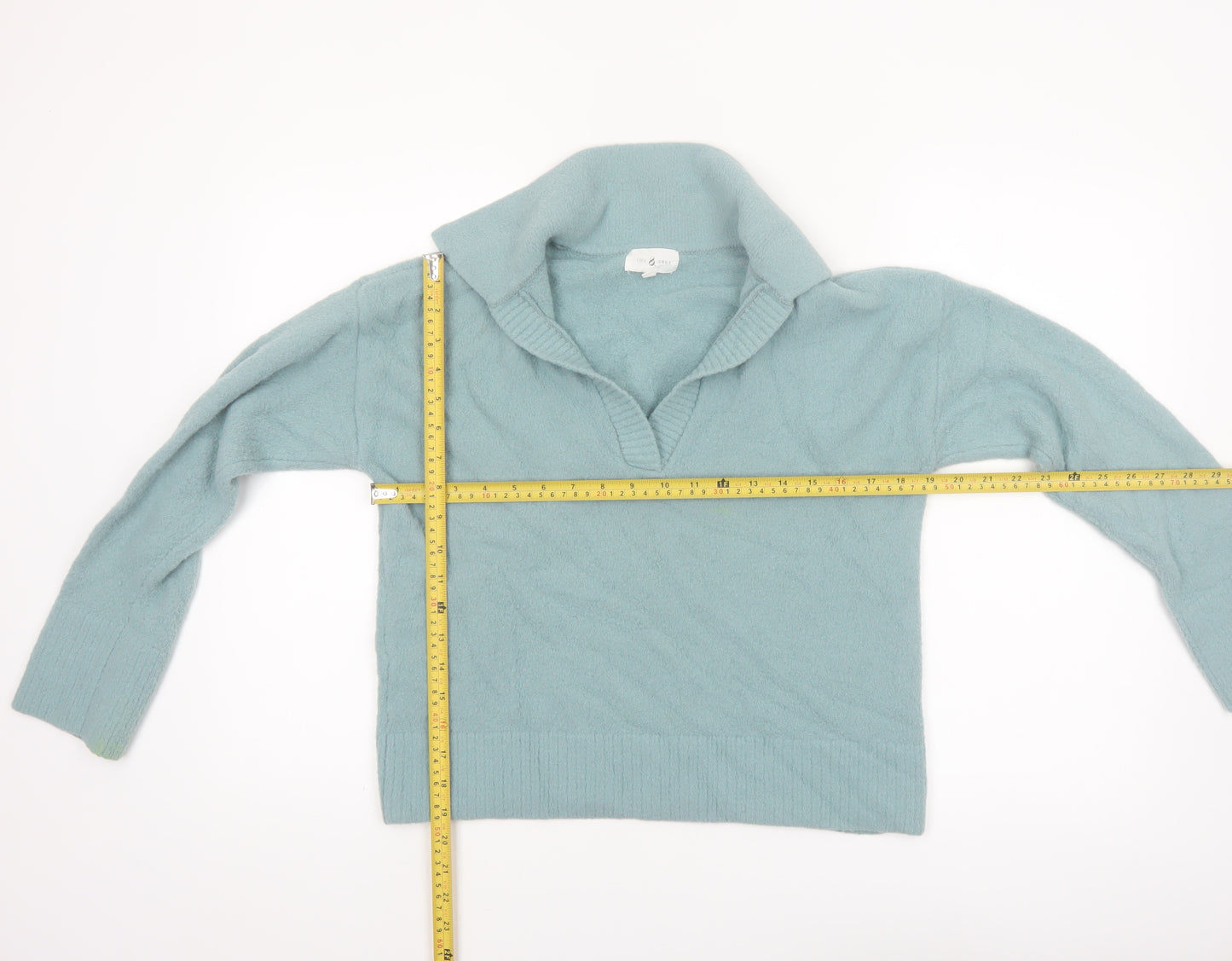 Lou & Grey Women's Green Collared Pullover Knit Jumper XS