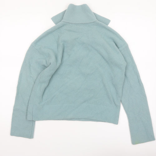 Lou & Grey Women's Green Collared Pullover Knit Jumper XS