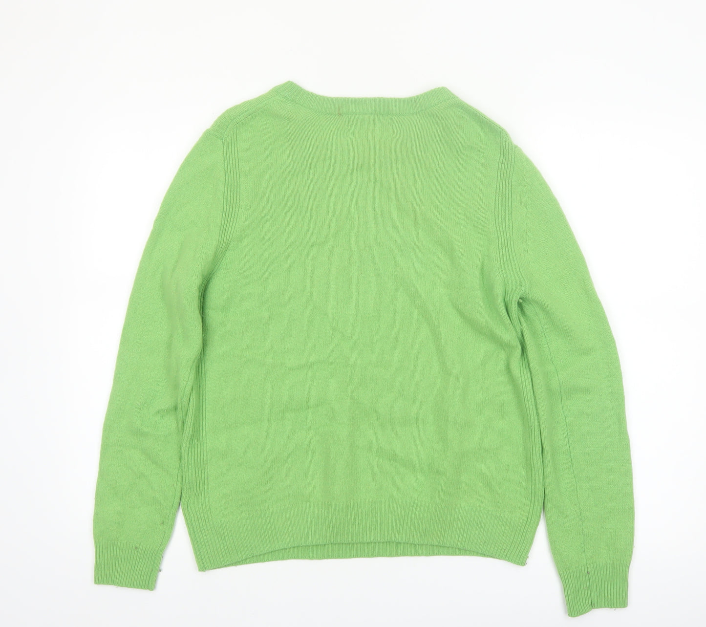 Marks and Spencer Womens Green Lambswool Rich Jumper Size 10