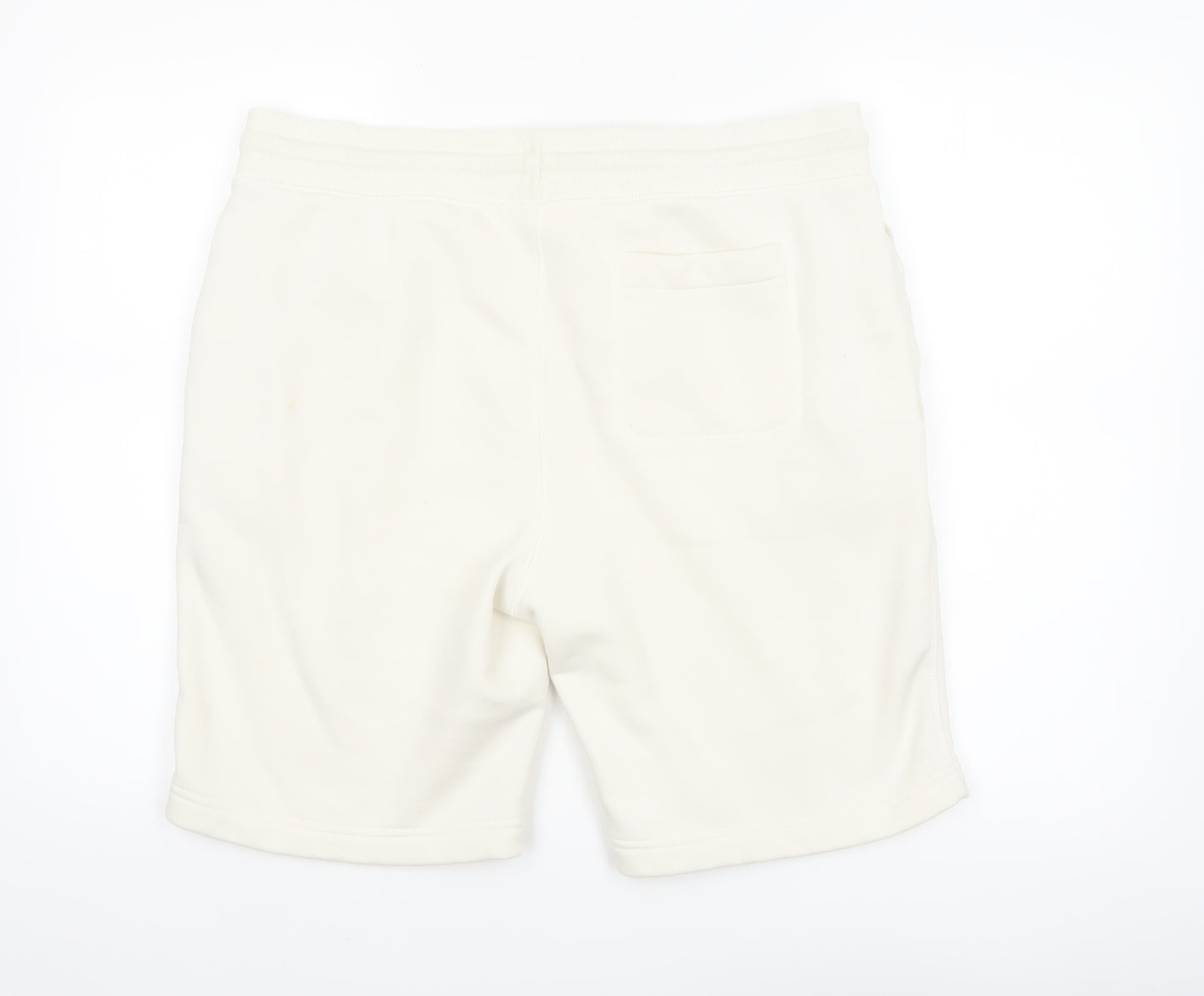 GAP Men’s White Sweat Shorts L Fleece Drawstring Casual