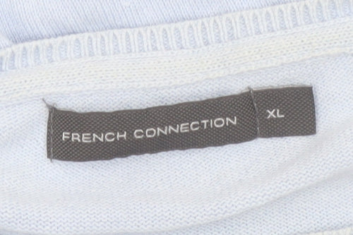 French Connection Men's Blue Cotton Crew Neck Jumper XL