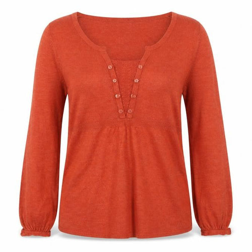 Marks and Spencer Women’s Orange Henley Knit Jumper Size 10