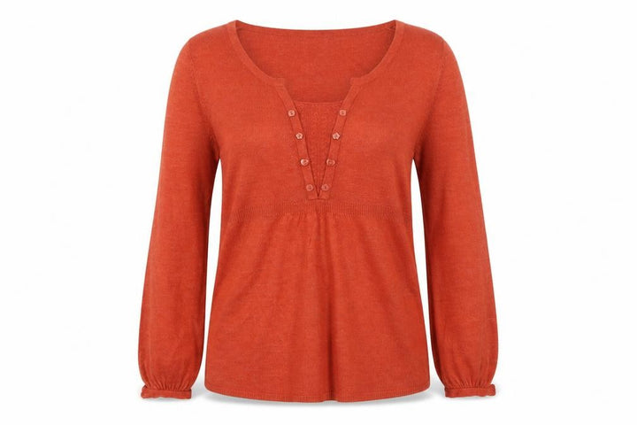 Marks & Spencer Women’s Orange Henley Knit Jumper Size 10