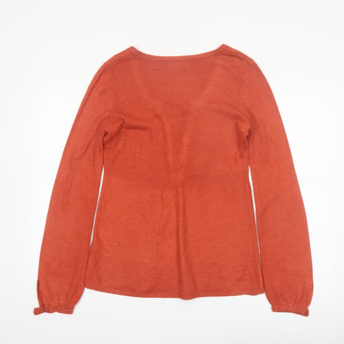 Marks and Spencer Women’s Orange Henley Knit Jumper Size 10