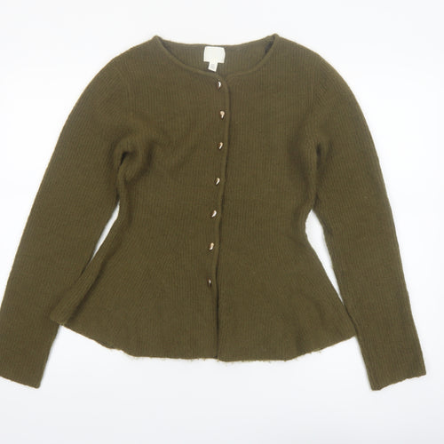 H&M Women’s Green Knit Button Cardigan Size 8 Regular Fit