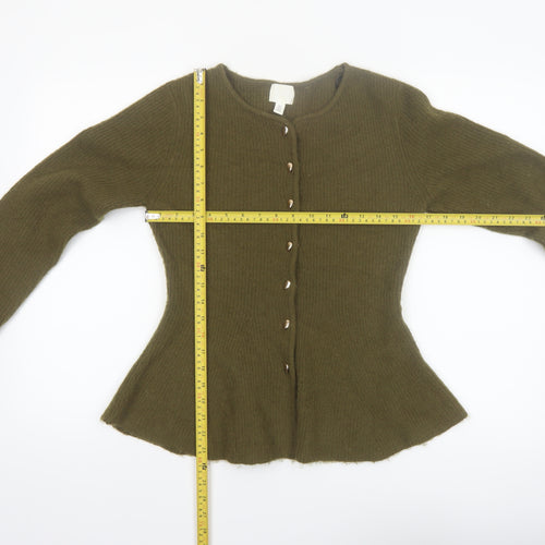 H&M Women’s Green Knit Button Cardigan Size 8 Regular Fit
