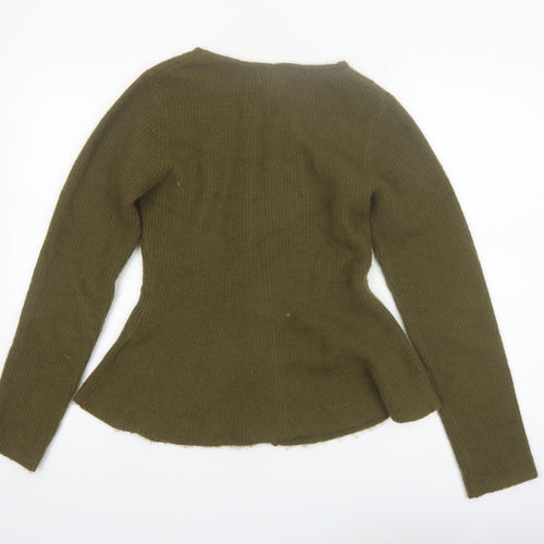 H&M Women’s Green Knit Button Cardigan Size 8 Regular Fit