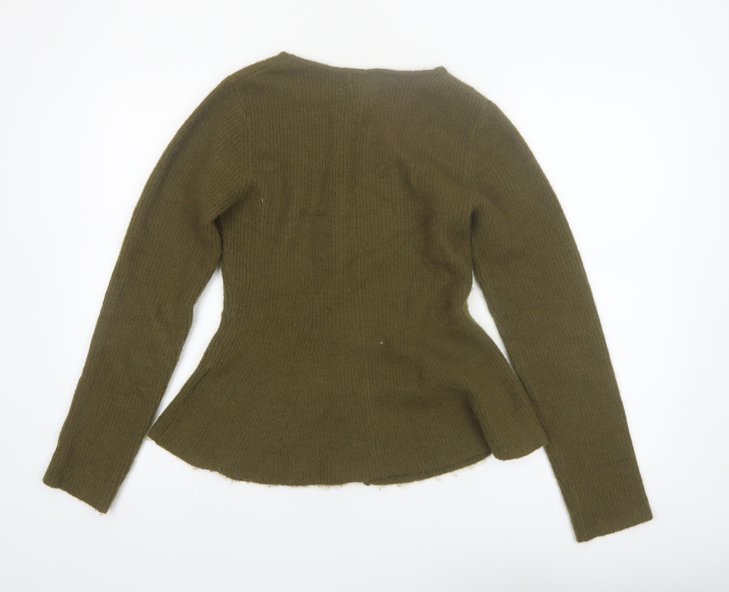 H&M Women’s Green Knit Button Cardigan Size 8 Regular Fit