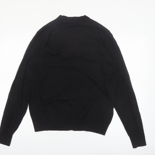 Uniqlo Men's Black Wool V-Neck Cardigan L