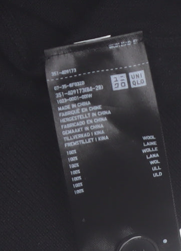 Uniqlo Men's Black Wool V-Neck Cardigan L